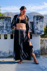 Set de kimono largo y falda Helga.