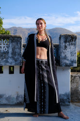 Set de kimono largo y falda Helga.