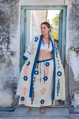 Set de kimono largo y falda Livia