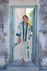 Set de kimono corto, top y pantalón Sujee